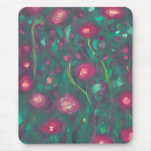 Abstrakte rote Rosen Mousepad (Vorne)