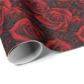 Abstrakte Rote Rosen Romantisches Goth Geschenkpapier (Rolleneckpunkt)