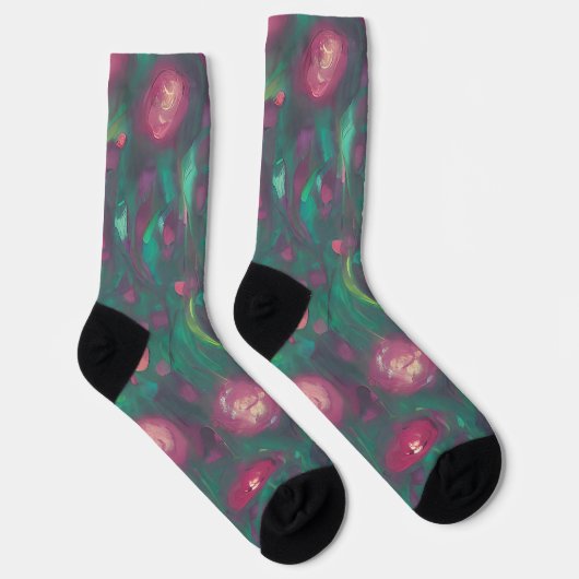 Abstrakte rote Rosen Socken (Rechts)