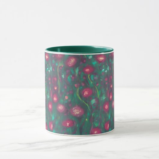 Abstrakte rote Rosen Tasse (Zentrum)