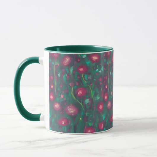 Abstrakte rote Rosen Tasse (Links)
