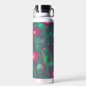 Abstrakte rote Rosen Trinkflasche (Rückseite)
