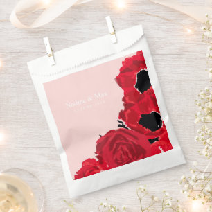 Abstrakte rote Rosen und Mohnblumen Geschenktütchen