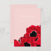 Abstrakte Rote Rosen und Pflaumen Dankeskarte (Vorne/Hinten)