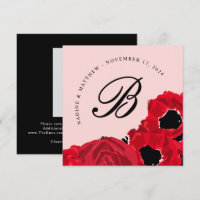 Abstrakte Rote Rosen und Poppies Save the Date