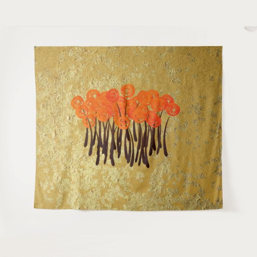 Abstrakte Rote Rosen Wandteppich (Vorderseite (Horizontal))