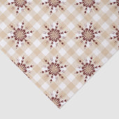 Abstrakte Rote Schneeflocken auf Creme Decoupage Seidenpapier (Detail)