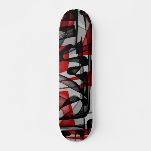 Abstrakte rote schwarze Skateboardplattform Skateboard (Vorne)
