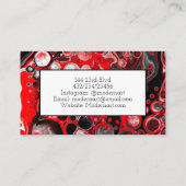 Abstrakte, rote, schwarze und weiße Flüssigkeiten Visitenkarte (Rückseite)