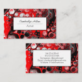 Abstrakte, rote, schwarze und weiße Flüssigkeiten Visitenkarte (Vorne/Hinten)