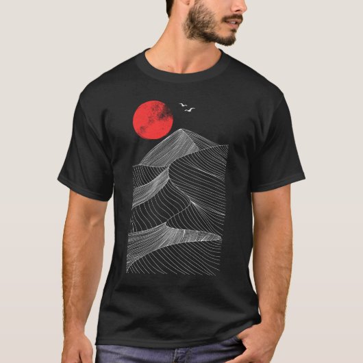 Abstrakte Rote Sonne T-Shirt (Vorderseite)