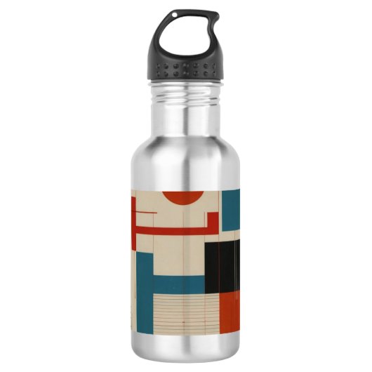 Abstrakte rote und blaue Kunst Edelstahlflasche (Vorderseite)