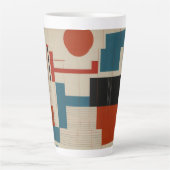 Abstrakte rote und blaue Kunst Milchtasse (Vorderseite)