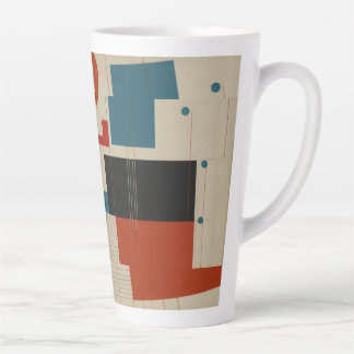 Abstrakte rote und blaue Kunst Milchtasse