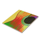 Abstrakte rote und gelbe akustische Gitarre Fliese (Seite)