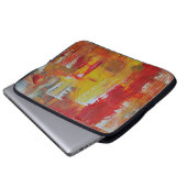 Abstrakte rote und gelbe Malerei Laptopschutzhülle (Vorne Knopf)