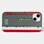 Abstrakte rote und graue Tropftinte Case-Mate iPhone Hülle (Rückseite (Horizontal))