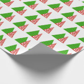 Abstrakte, rote und grüne Weihnachtsbäume Geschenkpapier (Ecke)