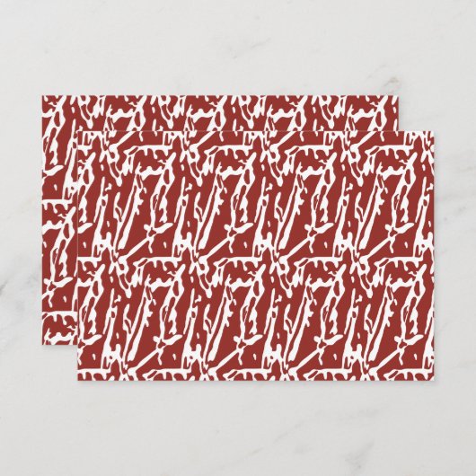 Abstrakte, rote und orange Formen mischen sich und Dankeskarte (Vorne/Hinten)