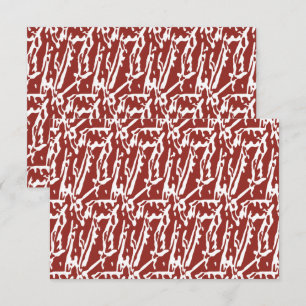 Abstrakte, rote und orange Formen mischen sich und Dankeskarte