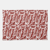 Abstrakte, rote und orange Formen mischen sich und Geschirrtuch (Horizontal)