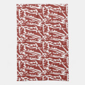 Abstrakte, rote und orange Formen mischen sich und Geschirrtuch (Vertikal)