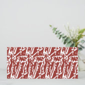 Abstrakte, rote und orange Formen mischen sich und Menükarte (Stehend Vorderseite)