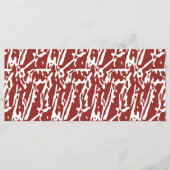 Abstrakte, rote und orange Formen mischen sich und Menükarte (Vorderseite)