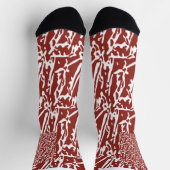 Abstrakte, rote und orange Formen mischen sich und Socken (Oben)