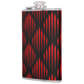 Abstrakte rote und schwarze Zeilenmuster Flachmann (Links)