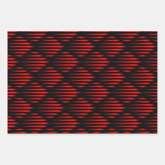 Abstrakte rote und schwarze Zeilenmuster Geschenkpapier Set (Vorderseite 2)