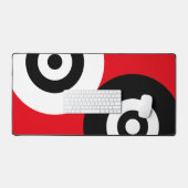 Abstrakte rote und weiße Kreise Schreibtischunterlage (Tastatur & Maus)