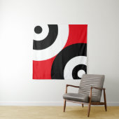 Abstrakte rote und weiße Kreise Wandteppich (Beispiel)