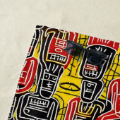 Abstrakte rotes Gelbschwarz Strandtuch (Beispiel)