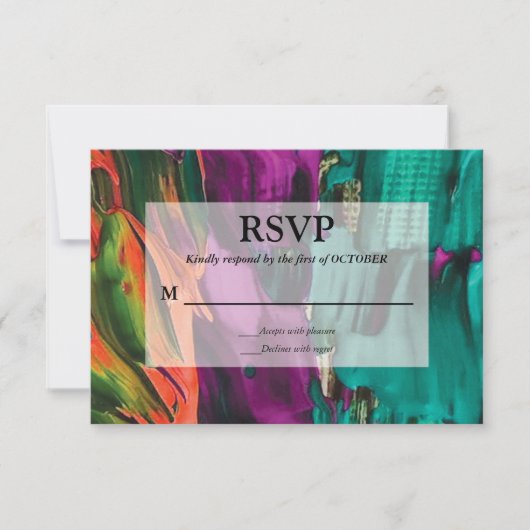 Abstrakte RSVP-Karte Einladung (Vorderseite)