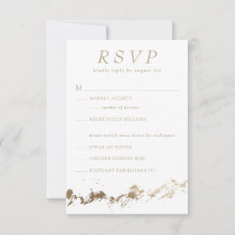 Abstrakte RSVP-Karte für die Hochzeit von Weißem & RSVP Karte