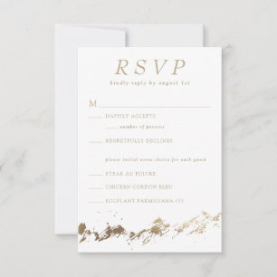 Abstrakte RSVP-Karte für die Hochzeit von Weißem & RSVP Karte