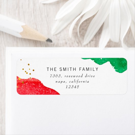 Abstrakte Rücksendeadresse Rot und Grün (Insitu)