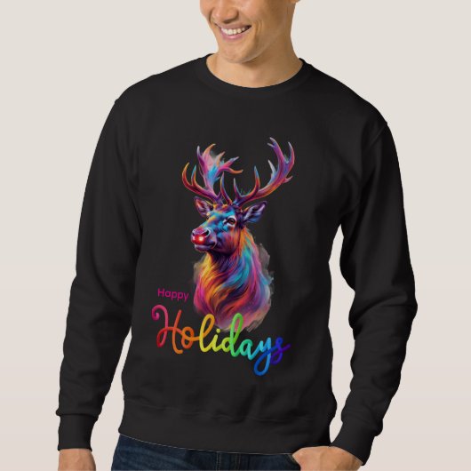 Abstrakte Rudolph LED LGBTQIA+ Gay Sweatshirt (Vorderseite)