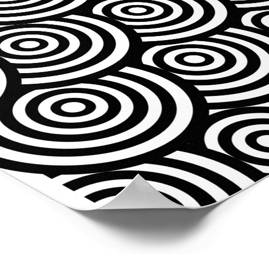 Abstrakte Runde aus Schwarz und Weiß Poster (Ecke)