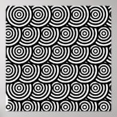 Abstrakte Runde aus Schwarz und Weiß Poster (Vorne)