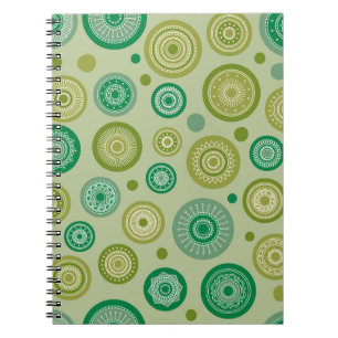 Abstrakte runde Ornamente nahtloses Vintage-Muster Notizblock
