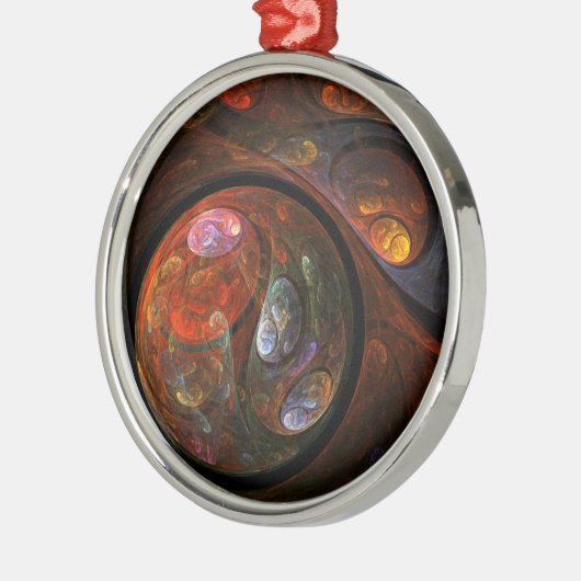 Abstrakte Runde Silbernes Ornament (Links)