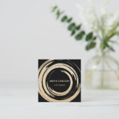 Abstrakte Rundungen aus Goldfolie Pinselstriche Quadratische Visitenkarte (Stehend Vorderseite)