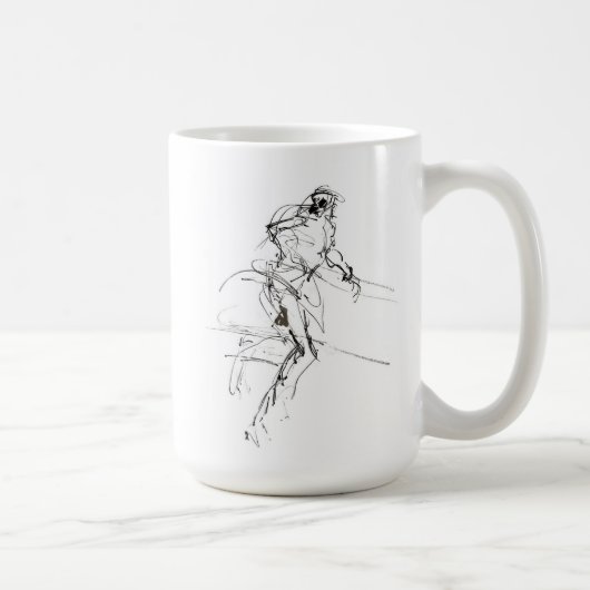 Abstrakte Runner Motion Sketch Kaffeetasse (Rechts)
