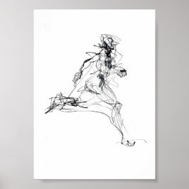 Abstrakte Runner Sketch Poster