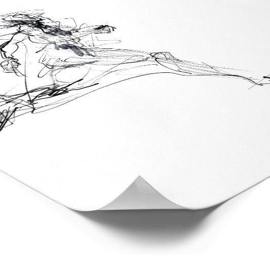 Abstrakte Runner Sketch Poster (Ecke)