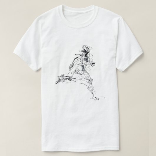 Abstrakte Runner Sketch T-Shirt (Design vorne)