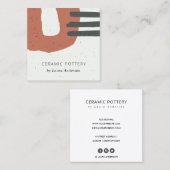 ABSTRAKTE RUST KERAMIK TEXTURE TERRACOTTA SPEZIFIK QUADRATISCHE VISITENKARTE (Vorne/Hinten)