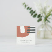 ABSTRAKTE RUST KERAMIK TEXTURE TERRACOTTA SPEZIFIK QUADRATISCHE VISITENKARTE (Stehend Vorderseite)